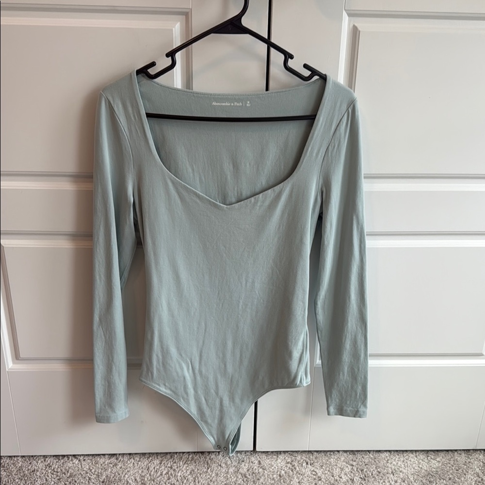 Abercrombie Seafoam Long Sleeve Bodysuit